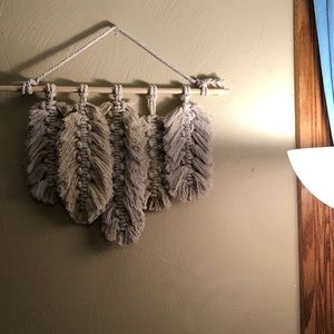 Macrame Feather Wall Hanging - Handmade